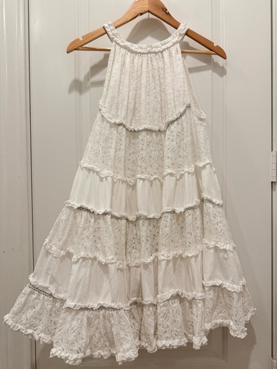 HTC Dresses & Skirts - Tiered Lace Halter Dress in White